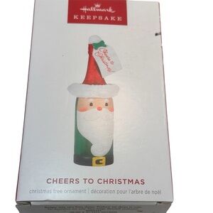 Hallmark Cheers to Christmas Ornament - Red and Green bottle